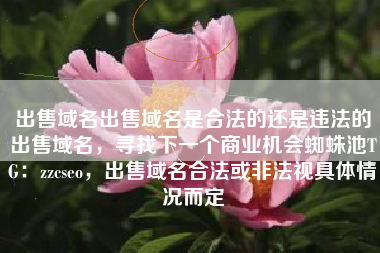 出售域名出售域名是合法的还是违法的出售域名，寻找下一个商业机会蜘蛛池TG：zzcseo，出售域名合法或非法视具体情况而定