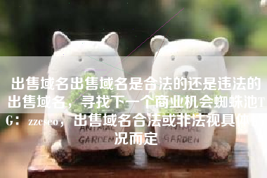 出售域名出售域名是合法的还是违法的出售域名，寻找下一个商业机会蜘蛛池TG：zzcseo，出售域名合法或非法视具体情况而定