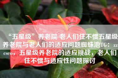 “五星级”养老院 老人们住不惯五星级养老院与老人们的适应问题蜘蛛池TG：zzcseo，五星级养老院的适应挑战，老人们住不惯与适应性问题探讨
