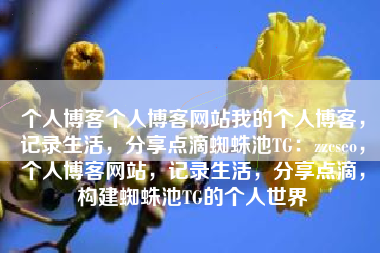 个人博客个人博客网站我的个人博客，记录生活，分享点滴蜘蛛池TG：zzcseo，个人博客网站，记录生活，分享点滴，构建蜘蛛池TG的个人世界