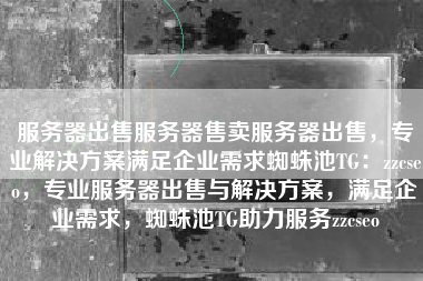 服务器出售服务器售卖服务器出售，专业解决方案满足企业需求蜘蛛池TG：zzcseo，专业服务器出售与解决方案，满足企业需求，蜘蛛池TG助力服务zzcseo