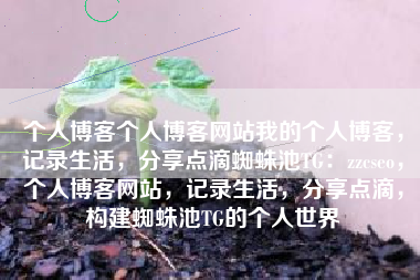个人博客个人博客网站我的个人博客，记录生活，分享点滴蜘蛛池TG：zzcseo，个人博客网站，记录生活，分享点滴，构建蜘蛛池TG的个人世界
