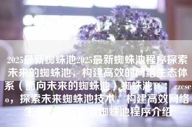 2025最新蜘蛛池2025最新蜘蛛池程序探索未来的蜘蛛池，构建高效的网络生态体系（面向未来的蜘蛛池）蜘蛛池TG：zzcseo，探索未来蜘蛛池技术，构建高效网络生态体系与最新蜘蛛池程序介绍