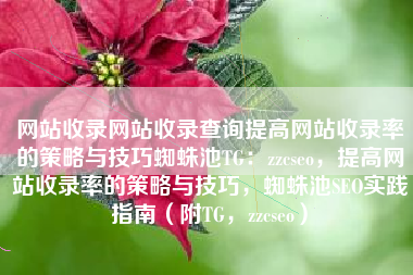网站收录网站收录查询提高网站收录率的策略与技巧蜘蛛池TG：zzcseo，提高网站收录率的策略与技巧，蜘蛛池SEO实践指南（附TG，zzcseo）