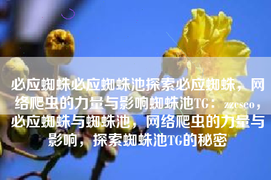 必应蜘蛛必应蜘蛛池探索必应蜘蛛，网络爬虫的力量与影响蜘蛛池TG：zzcseo，必应蜘蛛与蜘蛛池，网络爬虫的力量与影响，探索蜘蛛池TG的秘密