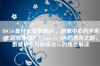 IDCidc是什么意思啊IDC，数据中心的未来之路蜘蛛池TG：zzcseo，IDC的未来之路，数据中心与蜘蛛池TG的角色解读