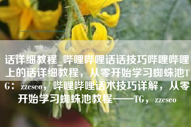 话详细教程_哔哩哔哩话话技巧哔哩哔哩上的话详细教程，从零开始学习蜘蛛池TG：zzcseo，哔哩哔哩话术技巧详解，从零开始学习蜘蛛池教程——TG，zzcseo