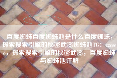 百度蜘蛛百度蜘蛛池是什么百度蜘蛛，探索搜索引擎的秘密武器蜘蛛池TG：zzcseo，探索搜索引擎的秘密武器，百度蜘蛛与蜘蛛池详解