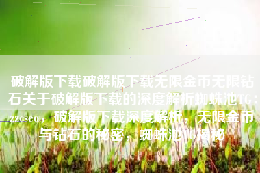 破解版下载破解版下载无限金币无限钻石关于破解版下载的深度解析蜘蛛池TG：zzcseo，破解版下载深度解析，无限金币与钻石的秘密，蜘蛛池TG揭秘