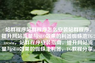 站群程序站群程序怎么安装站群程序，提升网站流量与SEO效果的利器蜘蛛池TG：zzcseo，站群程序安装指南，提升网站流量与SEO效果的蜘蛛池利器，TG教程分享。