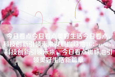 今日看点今日看点美好生活今日看点，科技创新引领未来发展蜘蛛池TG：zzcseo，科技创新引领未来，今日看点蜘蛛池引领美好生活新篇章