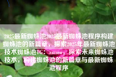 2025最新蜘蛛池2025最新蜘蛛池程序构建蜘蛛池的新篇章，探索2025年最新蜘蛛池技术蜘蛛池TG：zzcseo，探索未来蜘蛛池技术，构建蜘蛛池的新篇章与最新蜘蛛池程序
