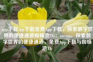 app下载app下载免费App下载，探索数字世界的便捷通道蜘蛛池TG：zzcseo，探索数字世界的便捷通道，免费App下载与蜘蛛池TG