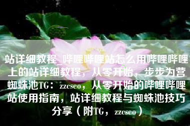 站详细教程_哔哩哔哩站怎么用哔哩哔哩上的站详细教程，从零开始，步步为营蜘蛛池TG：zzcseo，从零开始的哔哩哔哩站使用指南，站详细教程与蜘蛛池技巧分享（附TG，zzcseo）