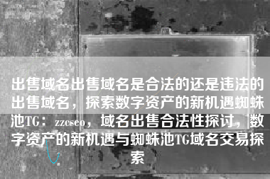出售域名出售域名是合法的还是违法的出售域名，探索数字资产的新机遇蜘蛛池TG：zzcseo，域名出售合法性探讨，数字资产的新机遇与蜘蛛池TG域名交易探索