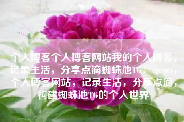 个人博客个人博客网站我的个人博客，记录生活，分享点滴蜘蛛池TG：zzcseo，个人博客网站，记录生活，分享点滴，构建蜘蛛池TG的个人世界