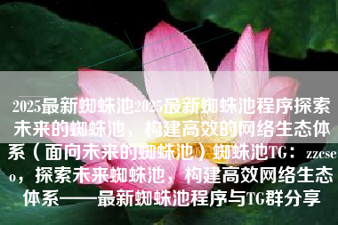 2025最新蜘蛛池2025最新蜘蛛池程序探索未来的蜘蛛池，构建高效的网络生态体系（面向未来的蜘蛛池）蜘蛛池TG：zzcseo，探索未来蜘蛛池，构建高效网络生态体系——最新蜘蛛池程序与TG群分享