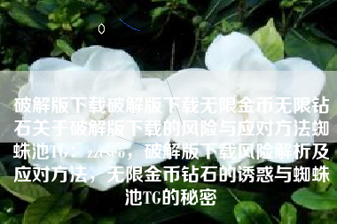 破解版下载破解版下载无限金币无限钻石关于破解版下载的风险与应对方法蜘蛛池TG：zzcseo，破解版下载风险解析及应对方法，无限金币钻石的诱惑与蜘蛛池TG的秘密