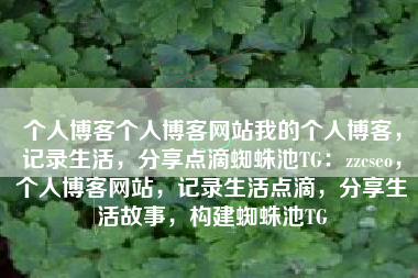个人博客个人博客网站我的个人博客，记录生活，分享点滴蜘蛛池TG：zzcseo，个人博客网站，记录生活点滴，分享生活故事，构建蜘蛛池TG
