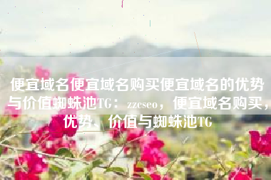 便宜域名便宜域名购买便宜域名的优势与价值蜘蛛池TG：zzcseo，便宜域名购买，优势、价值与蜘蛛池TG