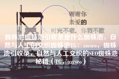 蜘蛛池蜘蛛池引收录是什么蜘蛛池，自然与人工的交织蜘蛛池TG：zzcseo，蜘蛛池引收录，自然与人工交织的SEO蜘蛛池秘籍（TG，zzcseo）