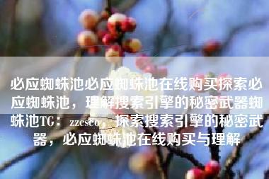 必应蜘蛛池必应蜘蛛池在线购买探索必应蜘蛛池，理解搜索引擎的秘密武器蜘蛛池TG：zzcseo，探索搜索引擎的秘密武器，必应蜘蛛池在线购买与理解