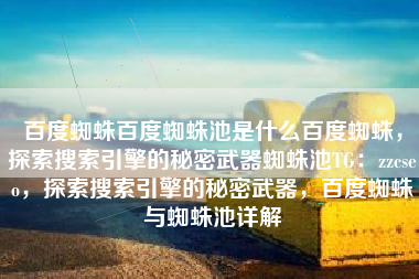 百度蜘蛛百度蜘蛛池是什么百度蜘蛛，探索搜索引擎的秘密武器蜘蛛池TG：zzcseo，探索搜索引擎的秘密武器，百度蜘蛛与蜘蛛池详解