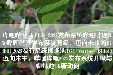 哔哩哔哩_bilibili_2025发布系统哔哩哔哩2050哔哩哔哩发布系统升级，迈向未来的Bilibili 2025发布系统蜘蛛池TG：zzcseo，Bilibili迈向未来，哔哩哔哩2025发布系统升级与蜘蛛池TG新动向