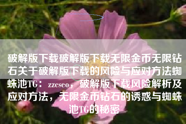 破解版下载破解版下载无限金币无限钻石关于破解版下载的风险与应对方法蜘蛛池TG：zzcseo，破解版下载风险解析及应对方法，无限金币钻石的诱惑与蜘蛛池TG的秘密