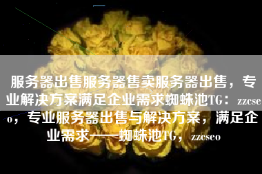 服务器出售服务器售卖服务器出售，专业解决方案满足企业需求蜘蛛池TG：zzcseo，专业服务器出售与解决方案，满足企业需求——蜘蛛池TG，zzcseo