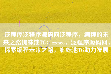 泛程序泛程序源码网泛程序，编程的未来之路蜘蛛池TG：zzcseo，泛程序源码网，探索编程未来之路，蜘蛛池TG助力发展