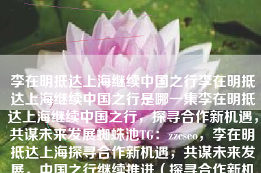 李在明抵达上海继续中国之行李在明抵达上海继续中国之行是哪一集李在明抵达上海继续中国之行，探寻合作新机遇，共谋未来发展蜘蛛池TG：zzcseo，李在明抵达上海探寻合作新机遇，共谋未来发展，中国之行继续推进（探寻合作新机遇篇）