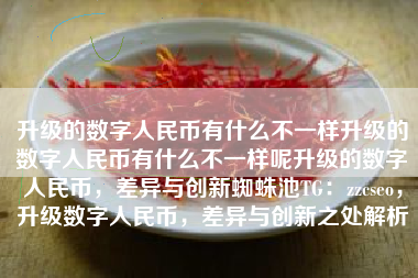 升级的数字人民币有什么不一样升级的数字人民币有什么不一样呢升级的数字人民币，差异与创新蜘蛛池TG：zzcseo，升级数字人民币，差异与创新之处解析