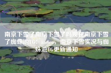 南京下雪了南京下雪了吗现在南京下雪了蜘蛛池TG：zzcseo，南京下雪实况与蜘蛛池TG更新通知