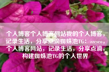 个人博客个人博客网站我的个人博客，记录生活，分享点滴蜘蛛池TG：zzcseo，个人博客网站，记录生活，分享点滴，构建蜘蛛池TG的个人世界