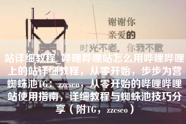 站详细教程_哔哩哔哩站怎么用哔哩哔哩上的站详细教程，从零开始，步步为营蜘蛛池TG：zzcseo，从零开始的哔哩哔哩站使用指南，详细教程与蜘蛛池技巧分享（附TG，zzcseo）