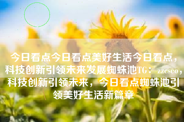 今日看点今日看点美好生活今日看点，科技创新引领未来发展蜘蛛池TG：zzcseo，科技创新引领未来，今日看点蜘蛛池引领美好生活新篇章