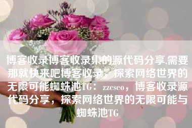 博客收录博客收录集的源代码分享,需要那就快来吧博客收录，探索网络世界的无限可能蜘蛛池TG：zzcseo，博客收录源代码分享，探索网络世界的无限可能与蜘蛛池TG