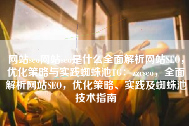 网站seo网站seo是什么全面解析网站SEO，优化策略与实践蜘蛛池TG：zzcseo，全面解析网站SEO，优化策略、实践及蜘蛛池技术指南