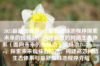 2025最新蜘蛛池2025最新蜘蛛池程序探索未来的蜘蛛池，构建高效的网络生态体系（面向未来的蜘蛛池）蜘蛛池TG：zzcseo，探索未来蜘蛛池技术，构建高效网络生态体系与最新蜘蛛池程序介绍