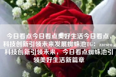 今日看点今日看点美好生活今日看点，科技创新引领未来发展蜘蛛池TG：zzcseo，科技创新引领未来，今日看点蜘蛛池引领美好生活新篇章