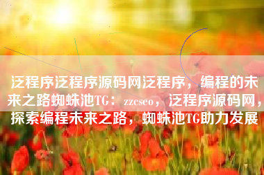 泛程序泛程序源码网泛程序，编程的未来之路蜘蛛池TG：zzcseo，泛程序源码网，探索编程未来之路，蜘蛛池TG助力发展