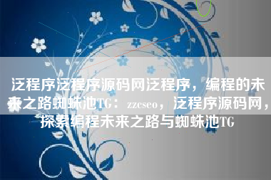 泛程序泛程序源码网泛程序，编程的未来之路蜘蛛池TG：zzcseo，泛程序源码网，探索编程未来之路与蜘蛛池TG