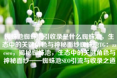 蜘蛛池蜘蛛池引收录是什么蜘蛛池，生态中的关键角色与神秘面纱蜘蛛池TG：zzcseo，揭秘蜘蛛池，生态中的关键角色与神秘面纱——蜘蛛池SEO引流与收录之道