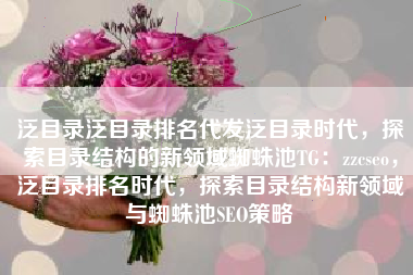 泛目录泛目录排名代发泛目录时代，探索目录结构的新领域蜘蛛池TG：zzcseo，泛目录排名时代，探索目录结构新领域与蜘蛛池SEO策略