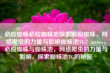 必应蜘蛛必应蜘蛛池探索必应蜘蛛，网络爬虫的力量与影响蜘蛛池TG：zzcseo，必应蜘蛛与蜘蛛池，网络爬虫的力量与影响，探索蜘蛛池TG的秘密