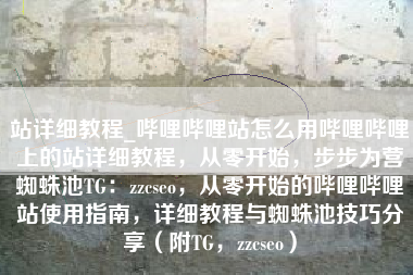站详细教程_哔哩哔哩站怎么用哔哩哔哩上的站详细教程，从零开始，步步为营蜘蛛池TG：zzcseo，从零开始的哔哩哔哩站使用指南，详细教程与蜘蛛池技巧分享（附TG，zzcseo）