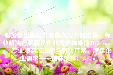 服务器出售服务器售卖服务器出售，专业解决方案满足企业需求蜘蛛池TG：zzcseo，专业服务器出售与解决方案，满足企业需求——蜘蛛池TG，zzcseo