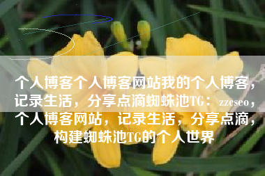 个人博客个人博客网站我的个人博客，记录生活，分享点滴蜘蛛池TG：zzcseo，个人博客网站，记录生活，分享点滴，构建蜘蛛池TG的个人世界