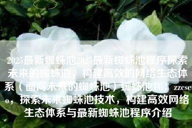 2025最新蜘蛛池2025最新蜘蛛池程序探索未来的蜘蛛池，构建高效的网络生态体系（面向未来的蜘蛛池）蜘蛛池TG：zzcseo，探索未来蜘蛛池技术，构建高效网络生态体系与最新蜘蛛池程序介绍